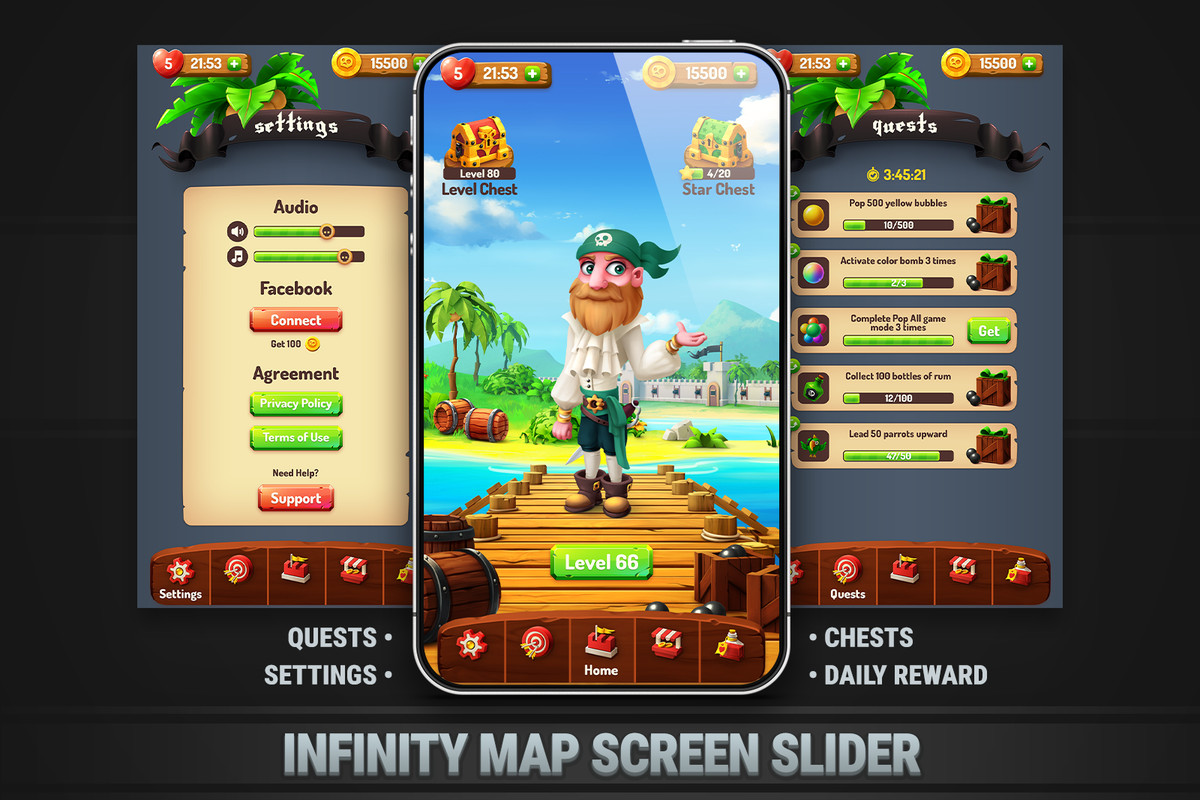MK Bubble Shooter Kit • Pirate Pop Game Template