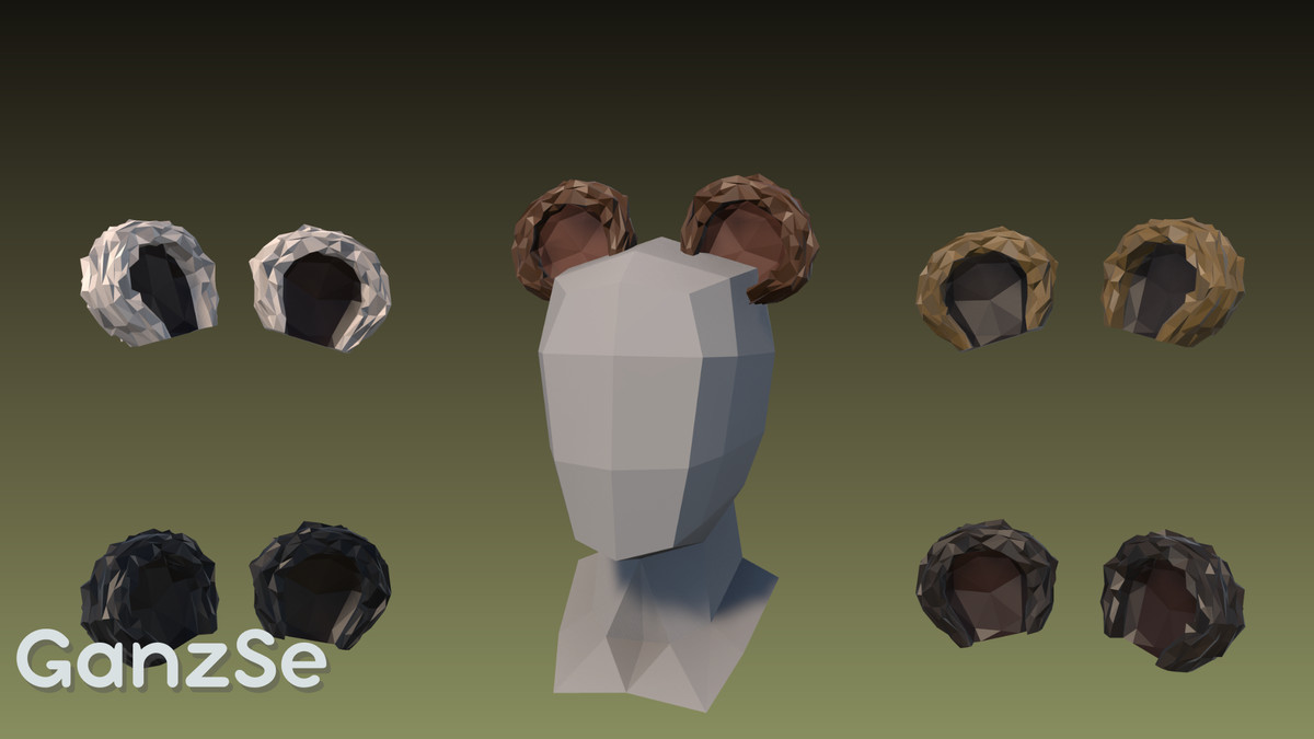GanzSe Animal Ears - Fantasy Low Poly Pack