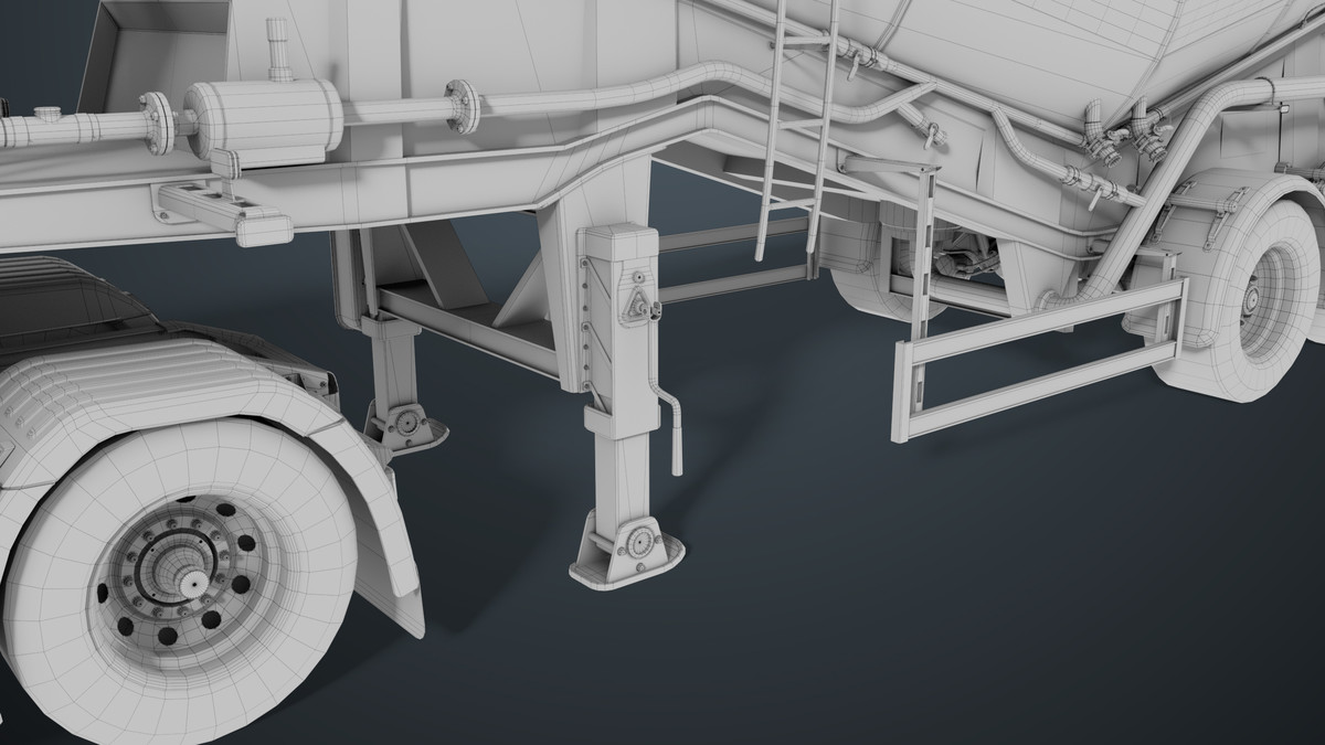 Chassis06 Cement Trailer 01 White URP HDRP Textures