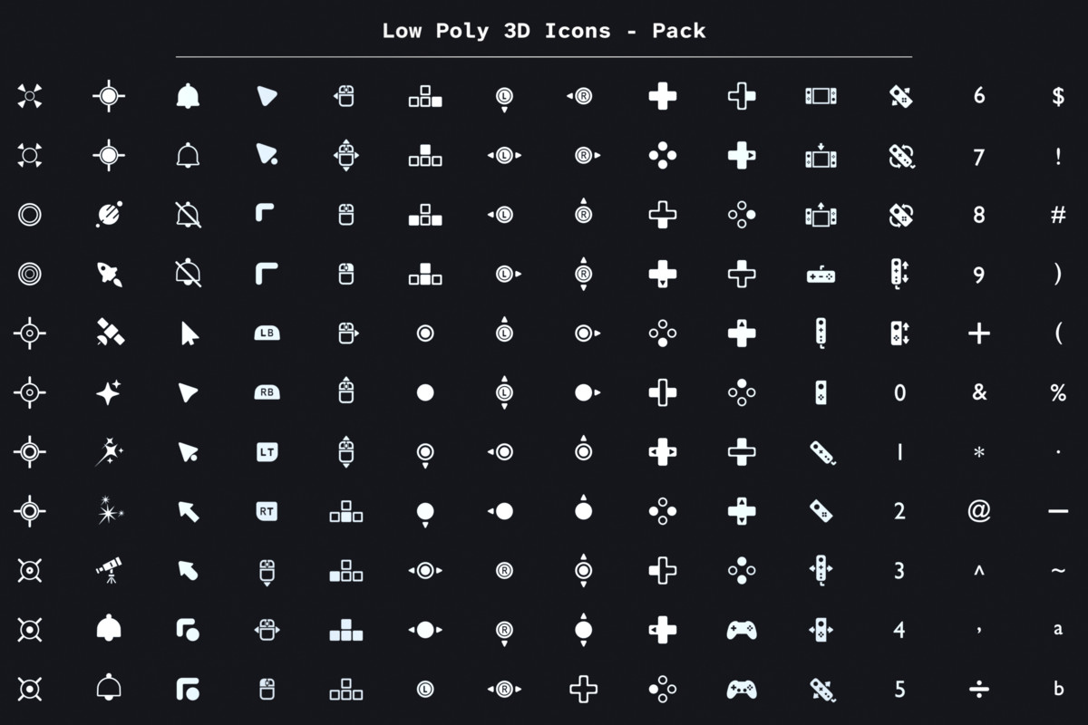 Low Poly 3D Icons - Pack