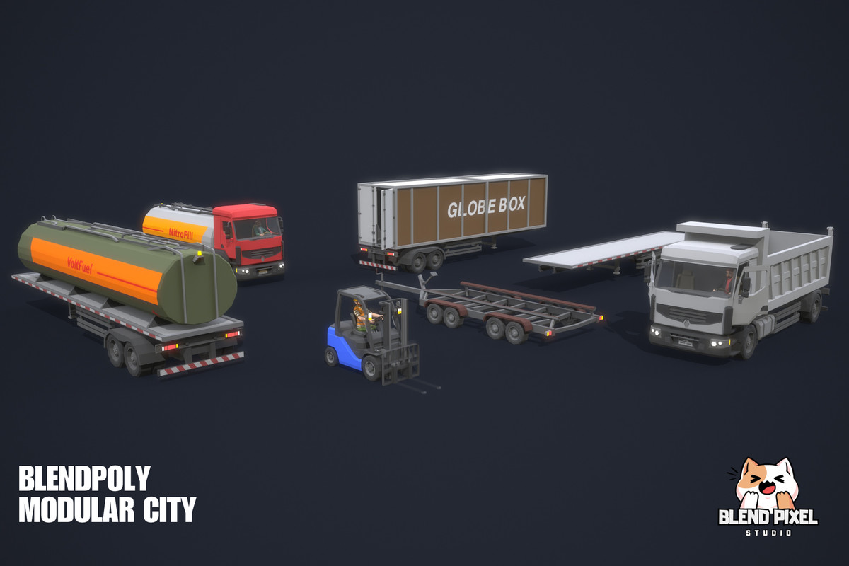 BlendPoly Modular City - Low Poly Assets