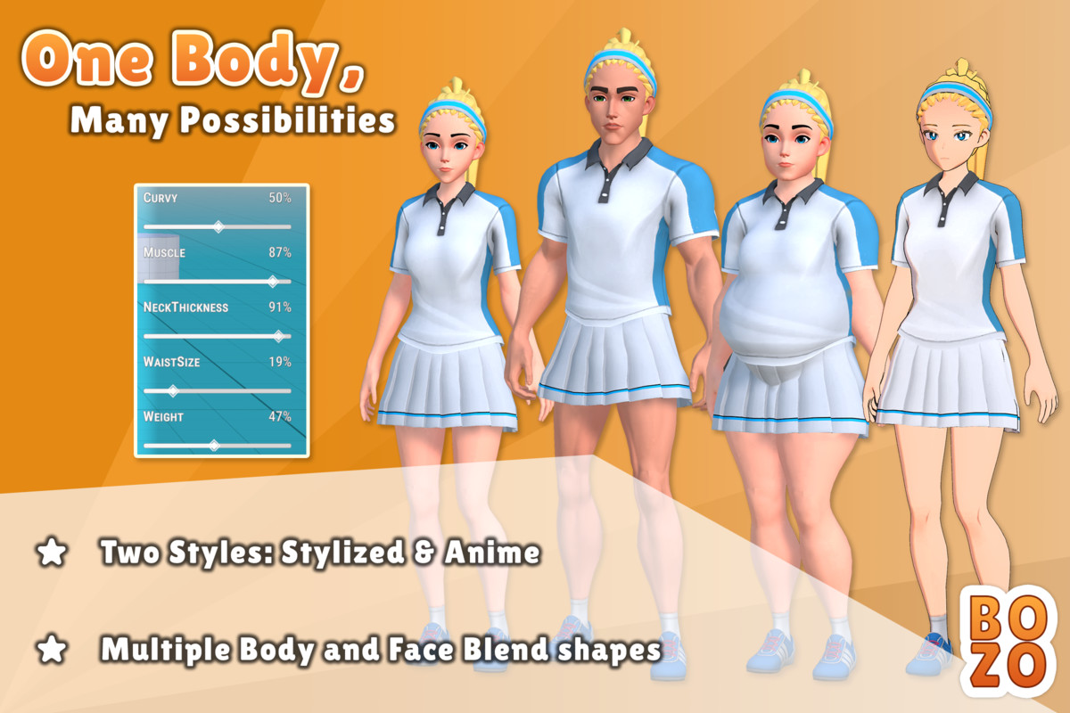 BoZo: Stylized Modular Characters - Sports Pack