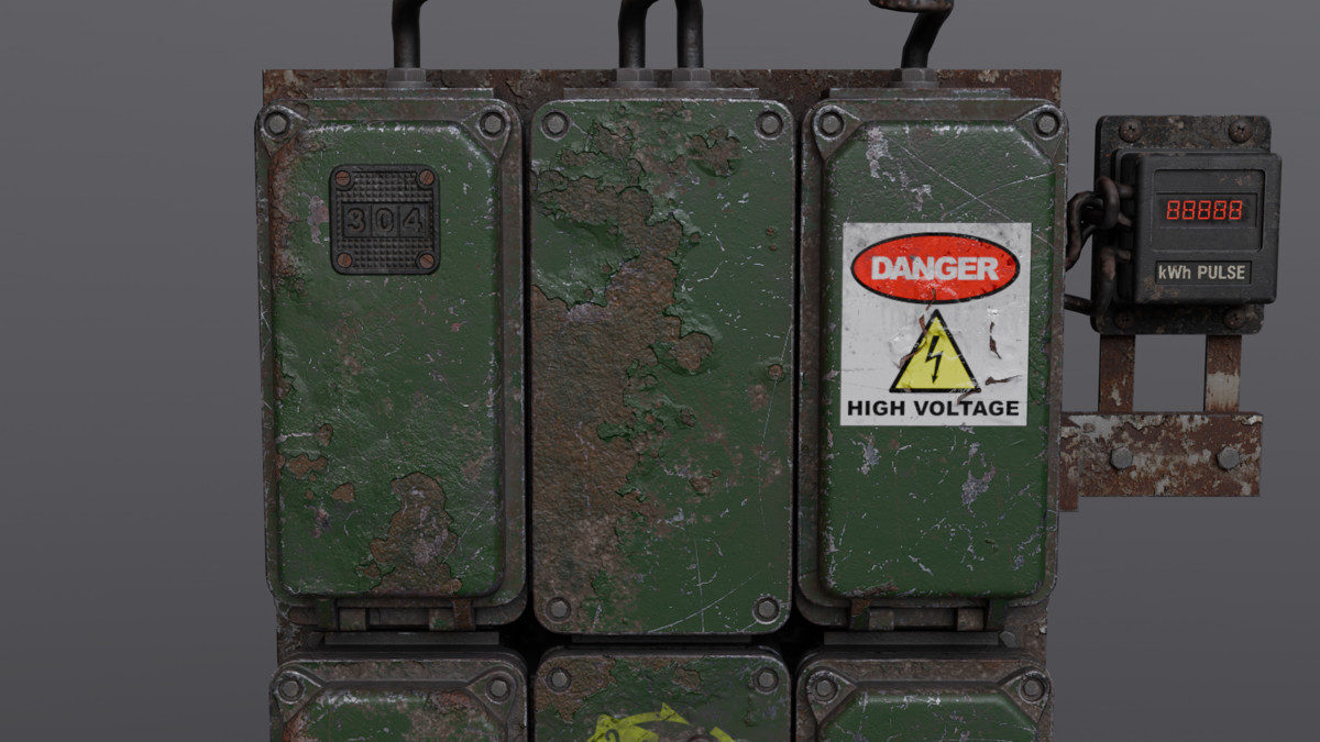 Industrial Power Control Panel – Game‑Ready