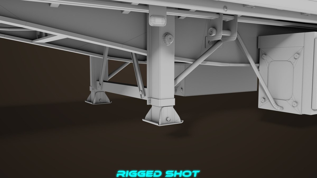 Flat Bed Trailer 05 Heavy Truck URP HDRP Textures