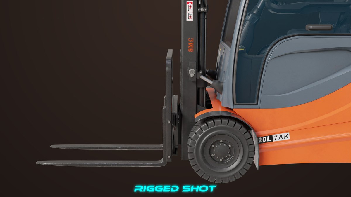 Forklift Truck 01 Orange URP HDRP Textures