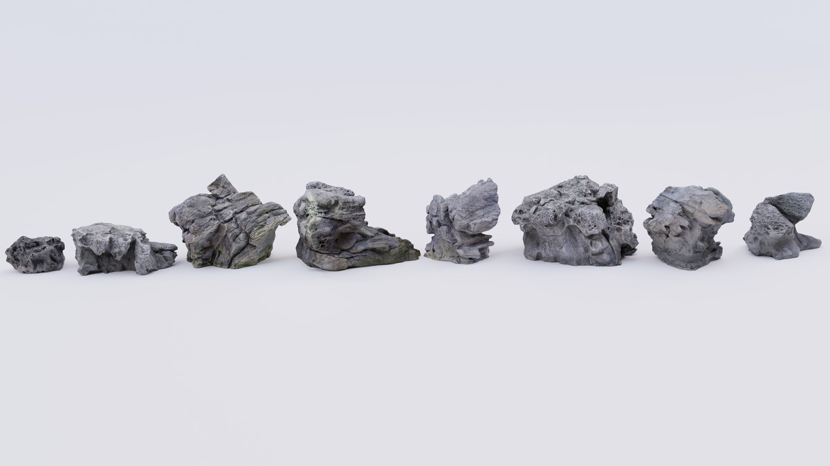 Mushroom shore rocks volume one Photogrammetry PBR 4K