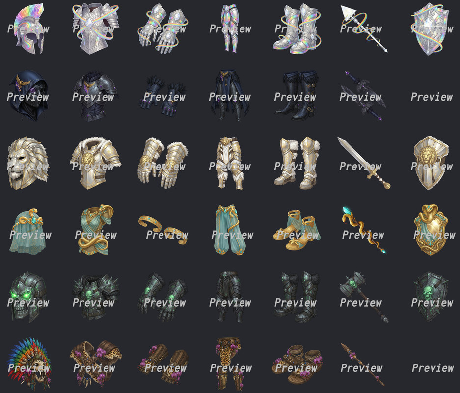 30 Legendary Armor Sets - 200 Fantasy Icons [512x512 HD]