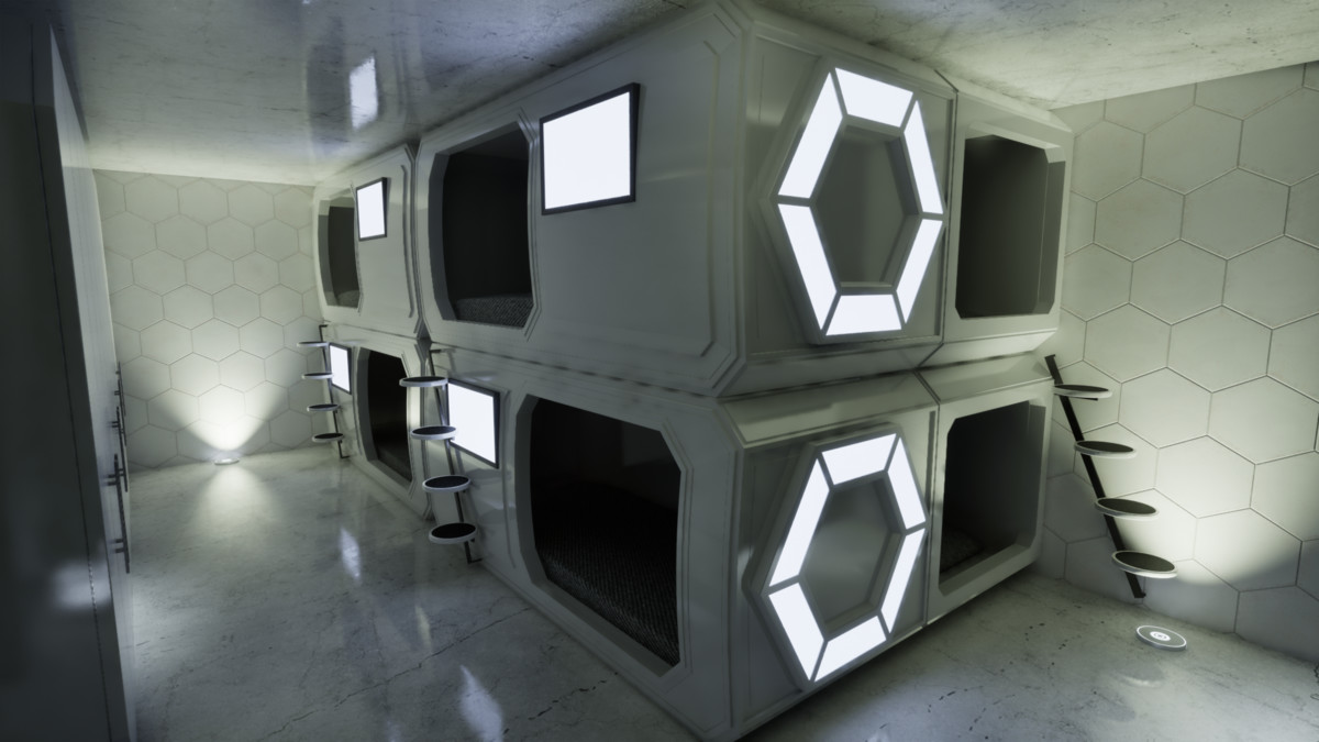 Futuristic Luxury Hotel – Sci-Fi Resort Environment