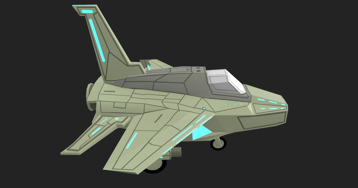 Sci-Fi Stylized Fighter Jet 3D pack