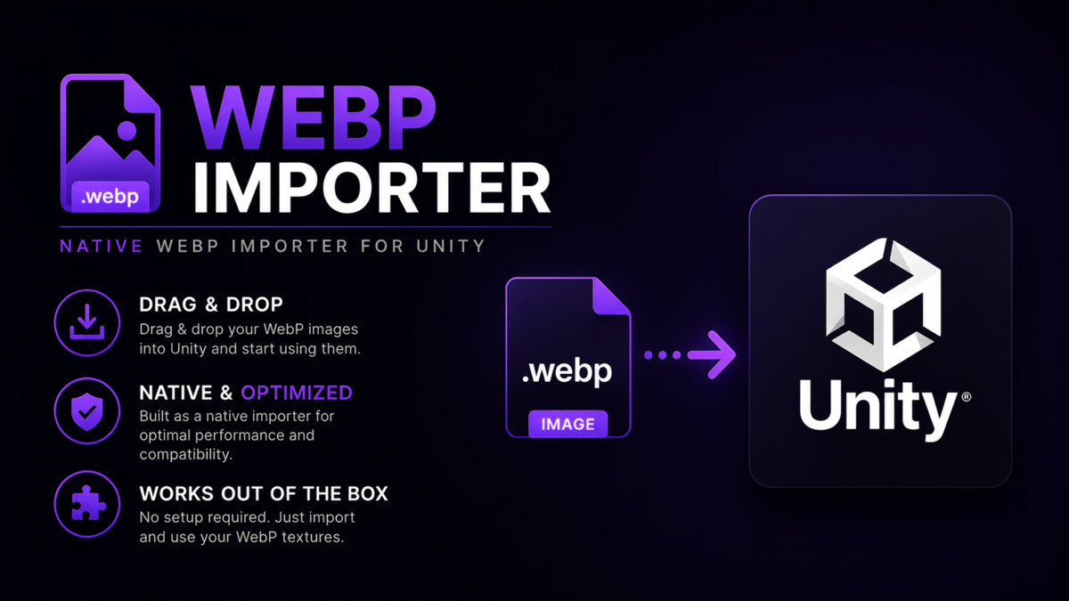 WebP Importer - Native .webp Texture Import (Drag & Drop)