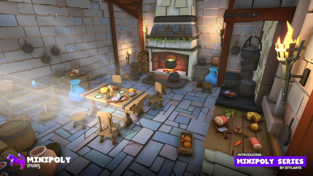 Minipoly Series - Fantasy Kingdom Interior ( Stylized Lowpoly Environment )