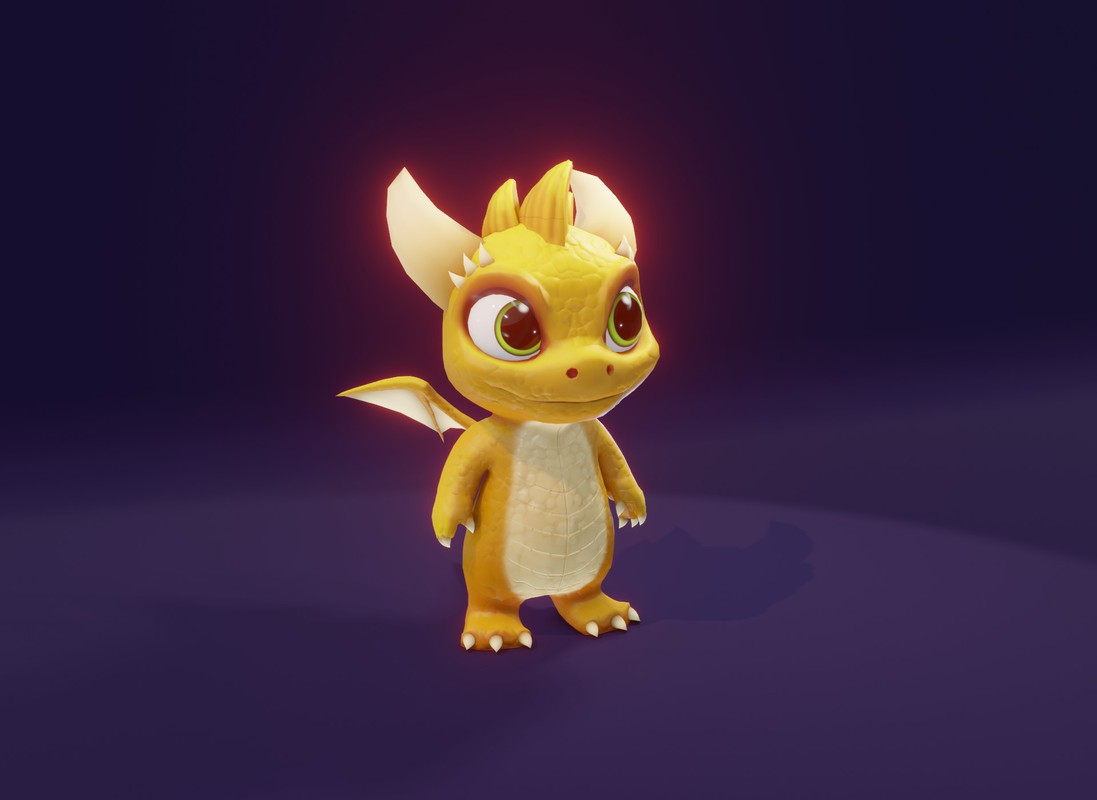 Cartoon Baby Dragons 3D Model with 5 Music Tracks & 36 Sound Effects