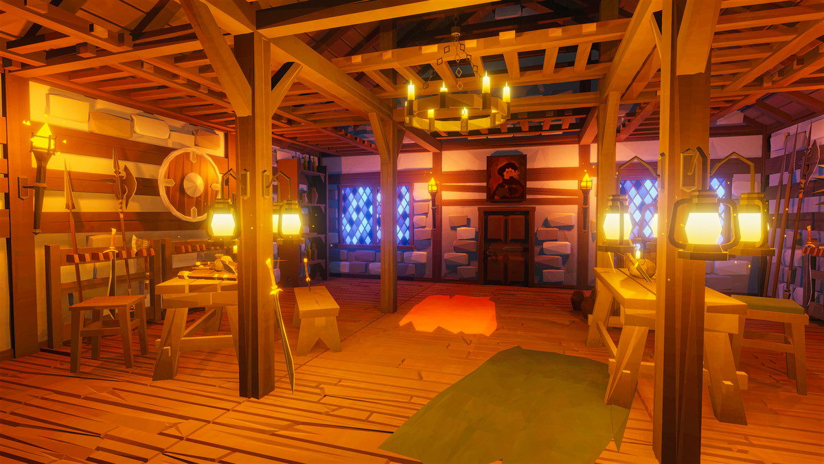 Low Poly Medieval Interior and Constructions