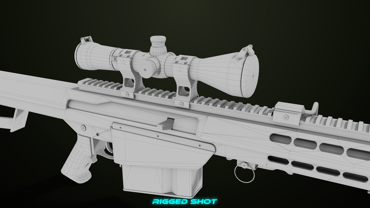 Sniper Rifle 02 Black and Sandal Single Map URP HDRP