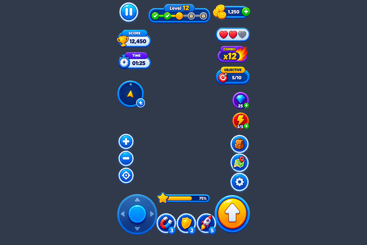 Universal Hypercasual UI Kit – 2D Game UI, HUD, Menus & GUI
