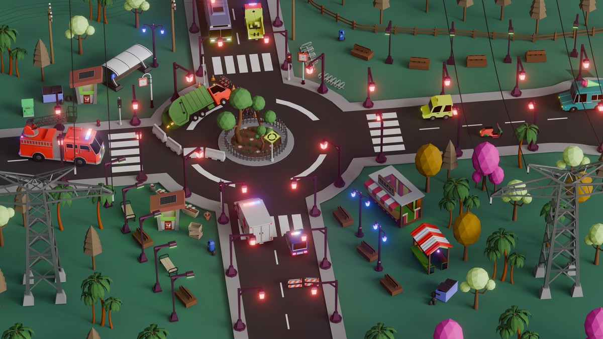 Low Poly Urban Street Props Mega Pack