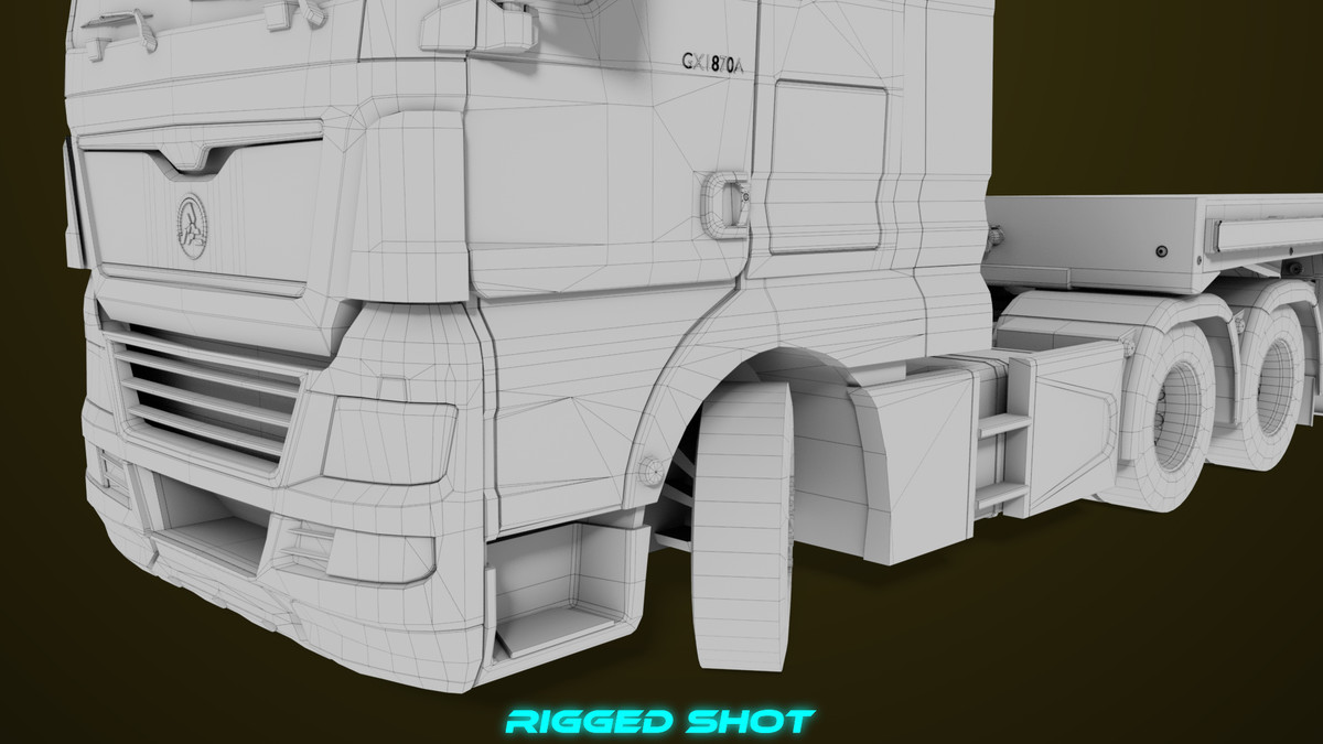 Heavy Truck 04 Flatbed Load Trailer URP HDRP Textures