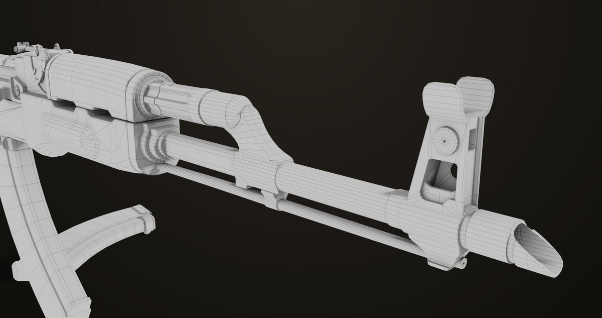 AKMS Light Machine Gun 10 Wood URP HDRP Texture