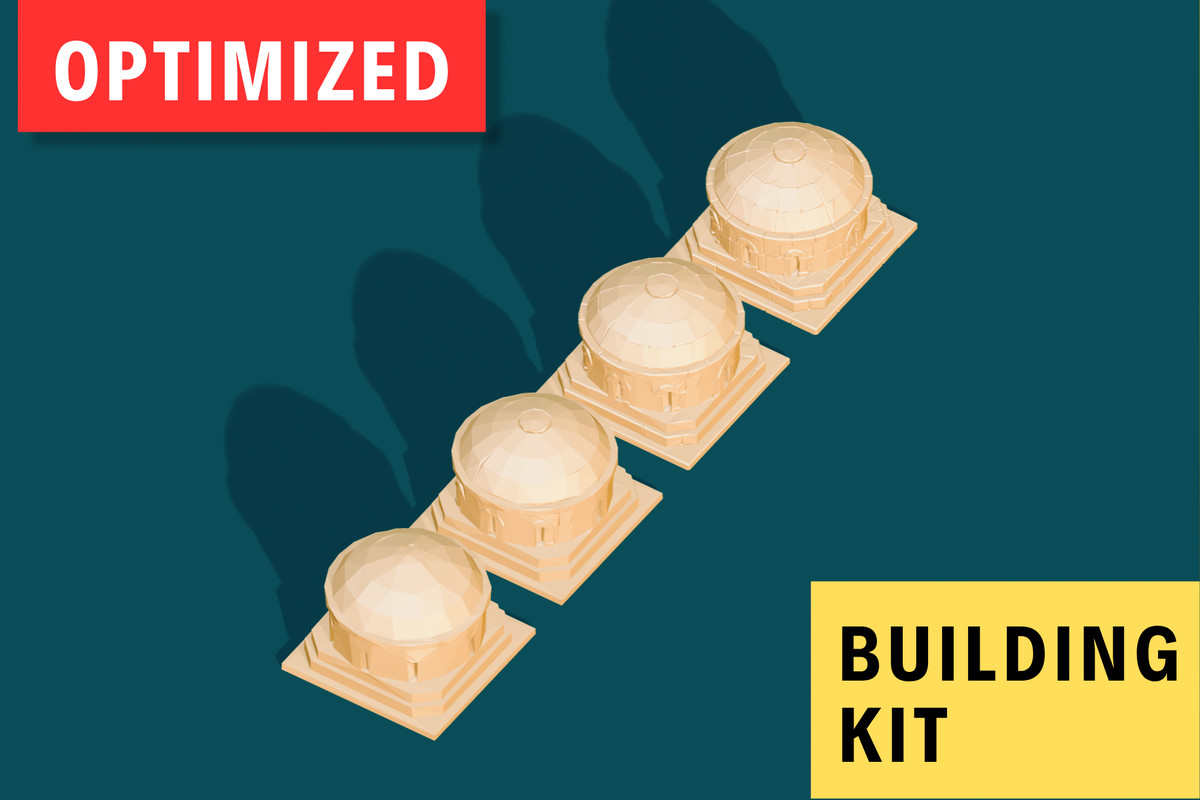 Low Poly Modular Medieval Building Kit