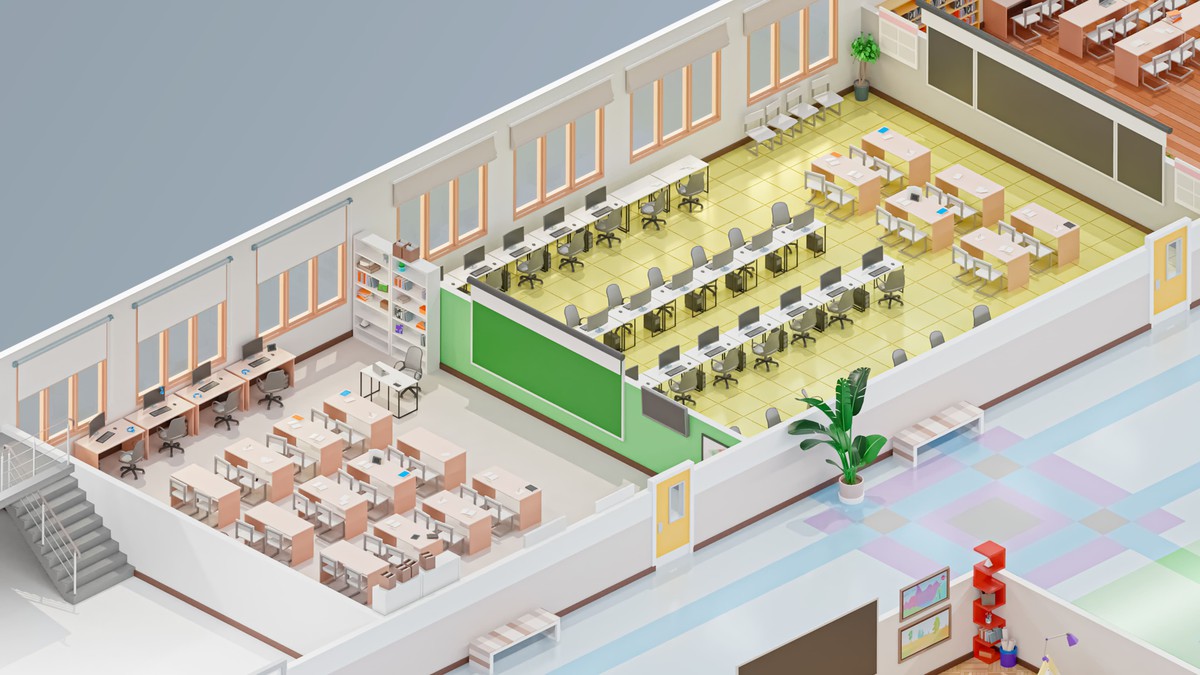 School - Low Poly 3D Models Pack