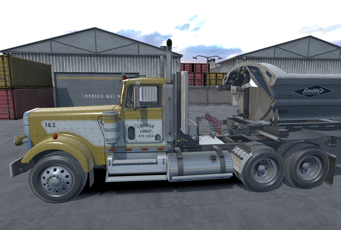 80s Semitruck Side Dump