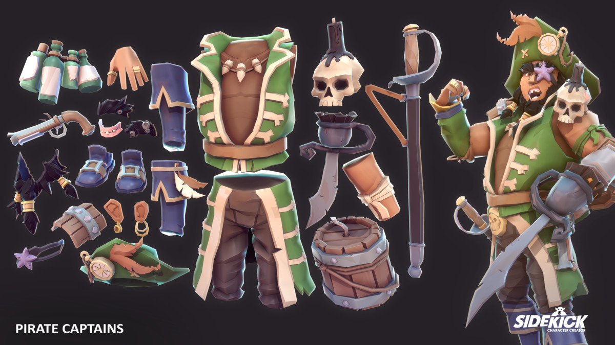 Pirate Captains - Sidekick Modular Characters by Synty