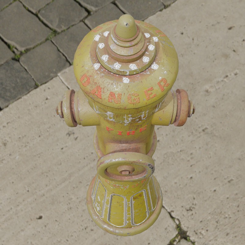 Rusty Fire Hydrant – Low Poly PBR with LODs (4 Variations)