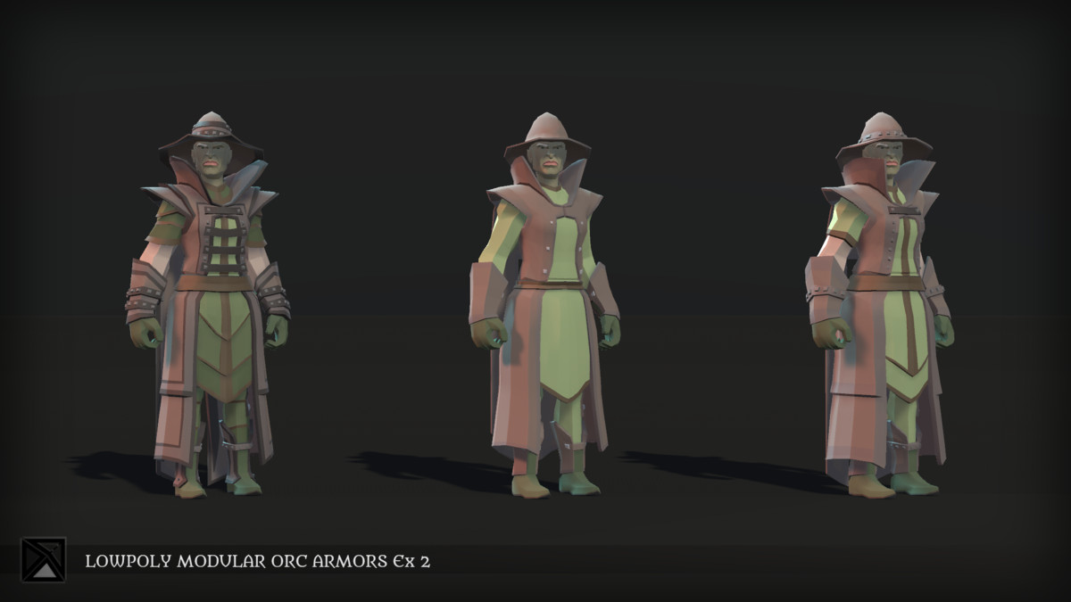 Low Poly Orcs Modular Armors Ex2 - LOWPOLY MEDIEVAL FANTASY SERIES