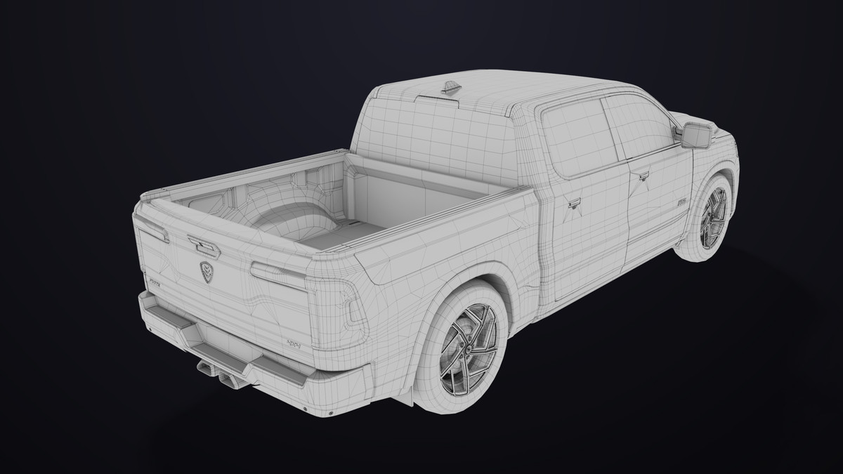 Pickup Truck 03 Blue Dusty URP HDRP Textures