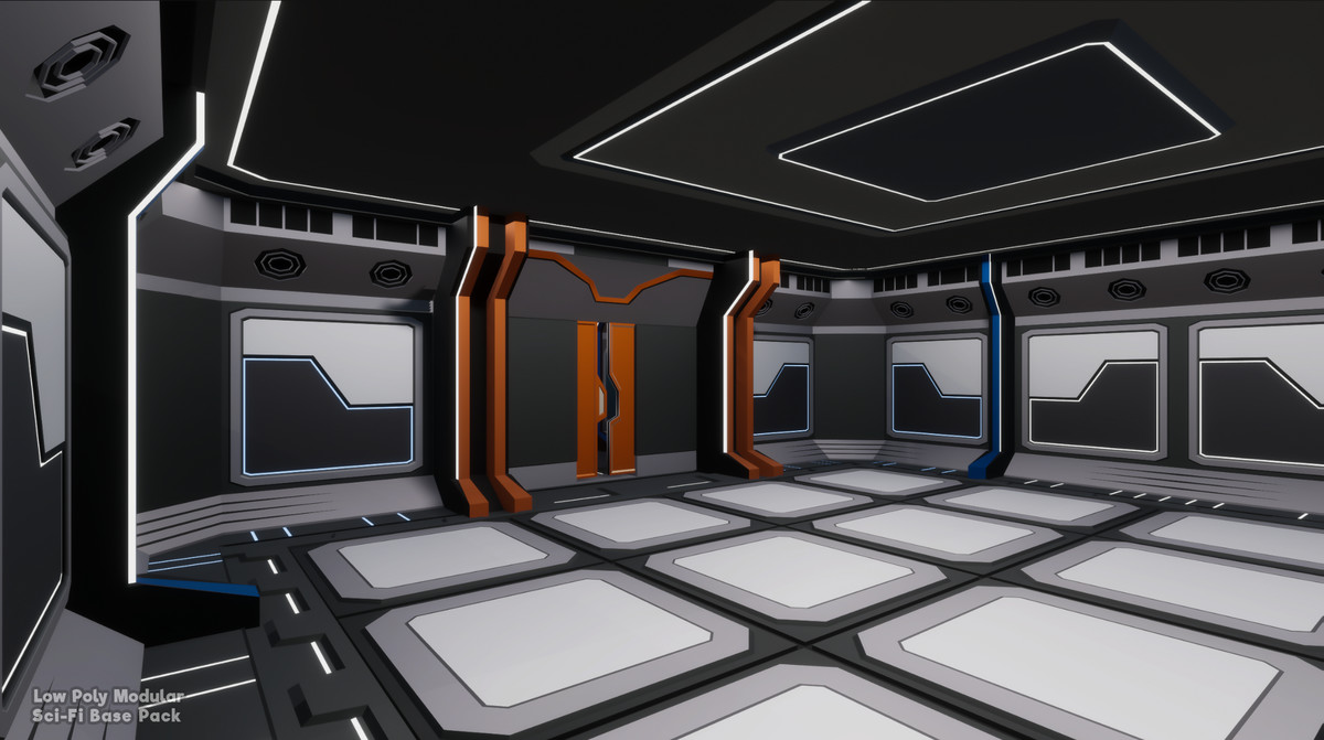 Low Poly Modular Sci-Fi Base Pack