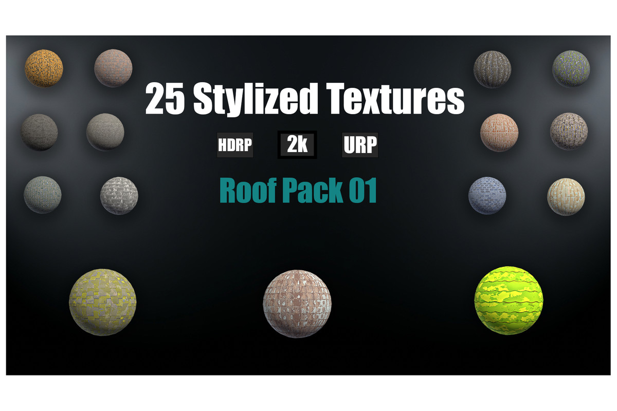 Stylized Roof Textures Mega Pack