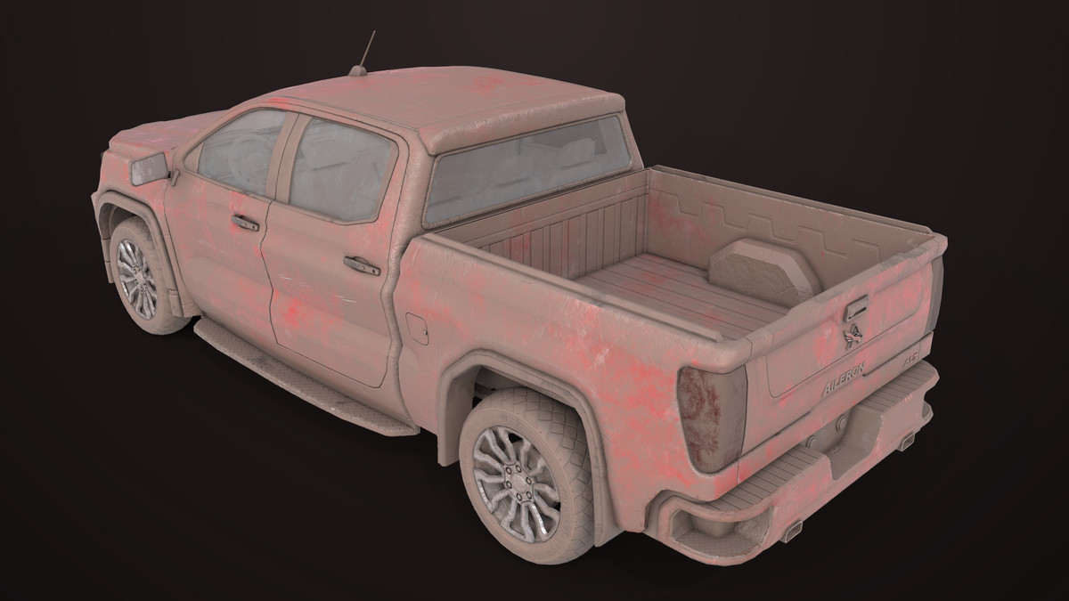 Pickup Truck 02 Red Dusty URP HDRP Textures