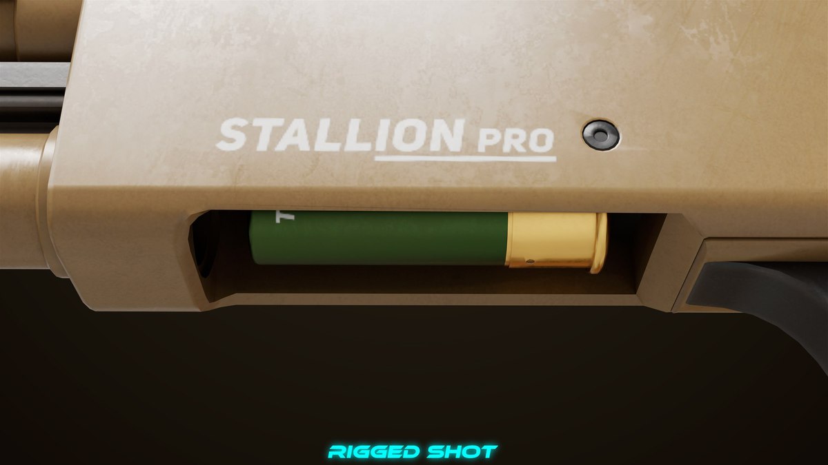 Small Shotgun 02 Black and Sandle Single Mat URP HDRP Textures