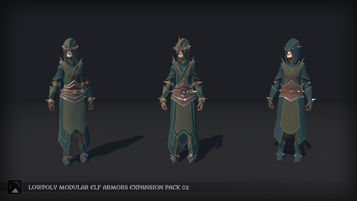 Lowpoly Elves Modular Armors Ex2 - MEDIEVAL FANTASY SERIES