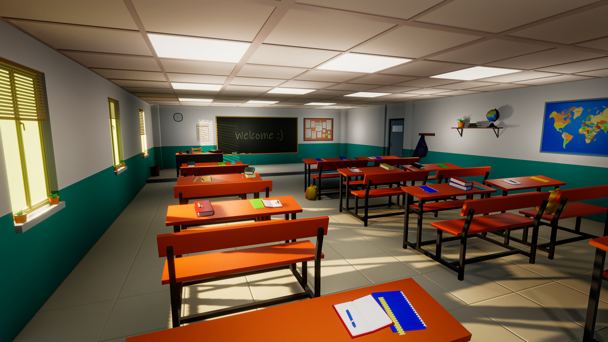 Low Poly Modular Classroom – Full