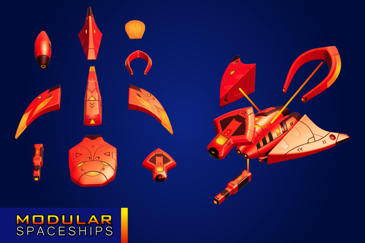 Sci-Fi Alien Modular Spaceship Proton Legacy