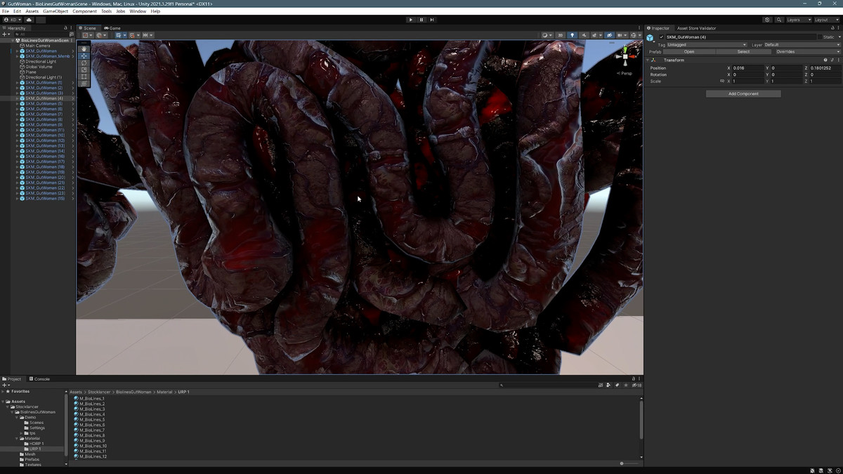 Bio Lines: Gut Woman, a Humanoid Character for horror games