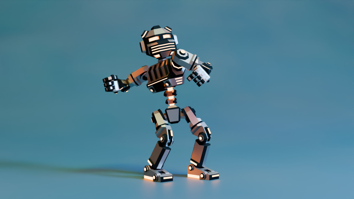 Sci-Fi Robot X-26.2 low-poly stylized