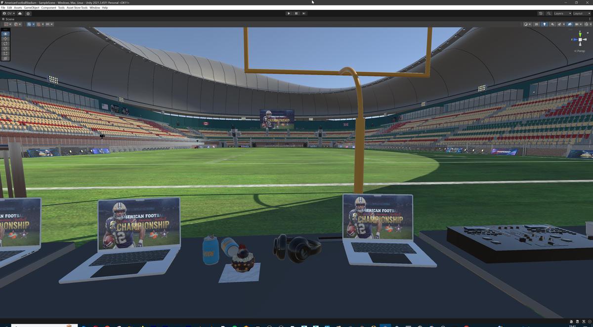 Modular American Football Stadium 3d Environment - Exterior, Interior, Props