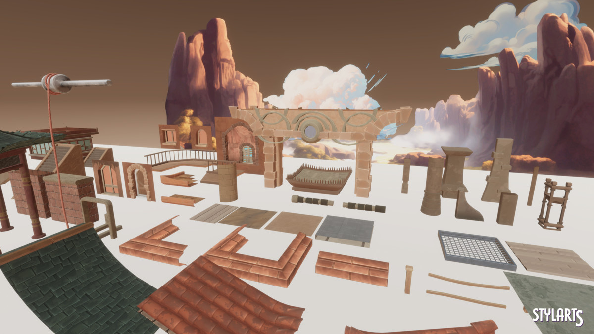 Stylized Asian Temple
