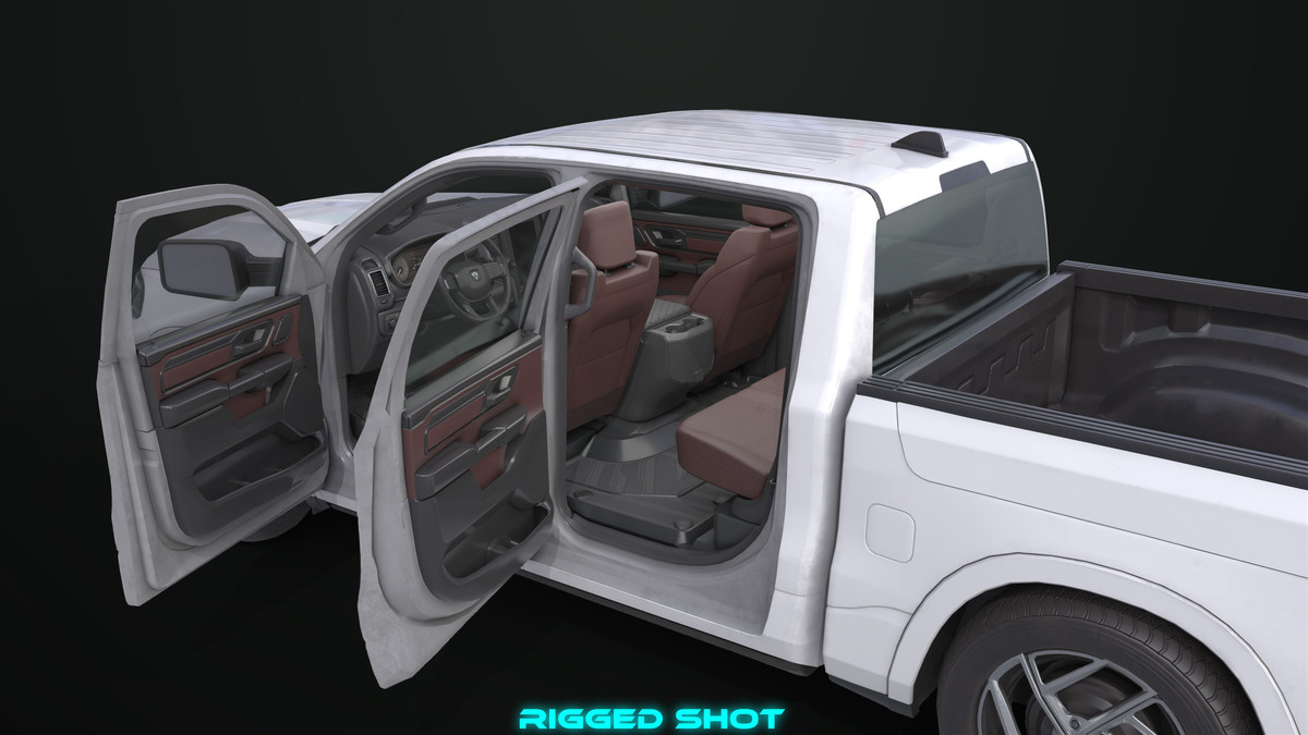 Pickup Truck 03 Grey and White URP HDRP Textures