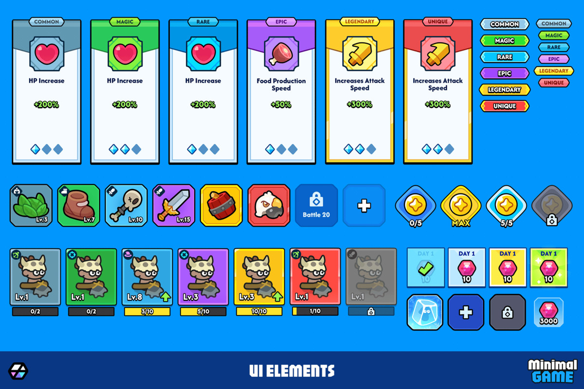 GUI Pro - Minimal Game Blue(+PSD)