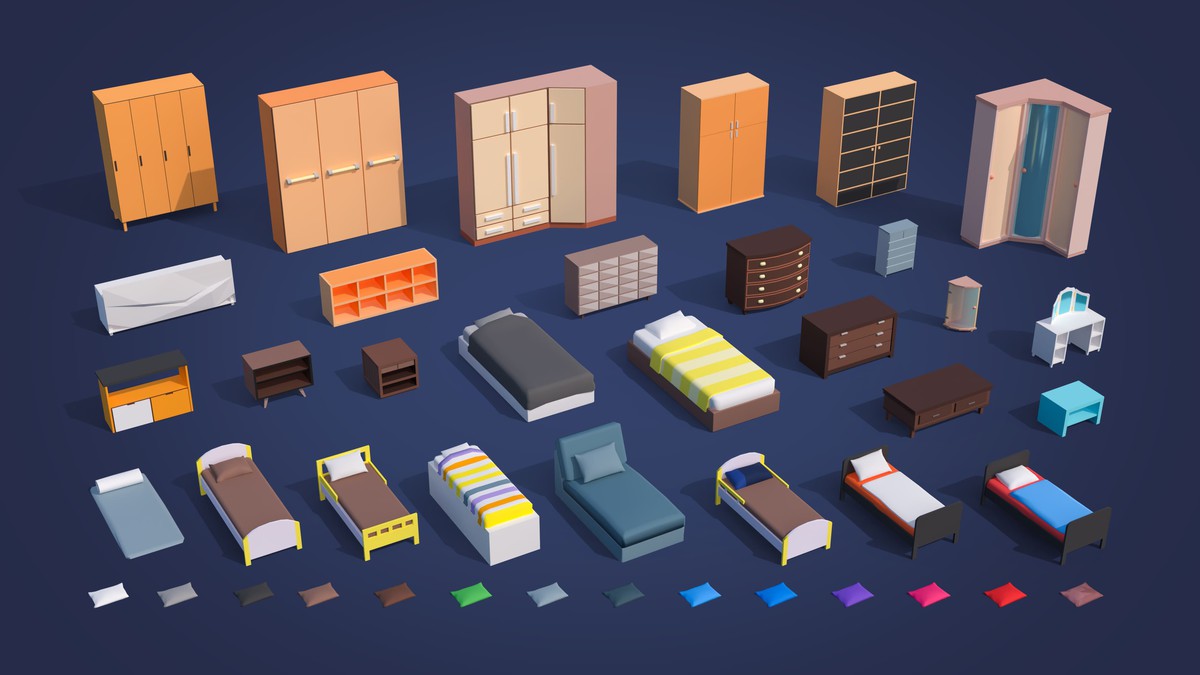 Interior 2 - Low Poly 3D Models Pack