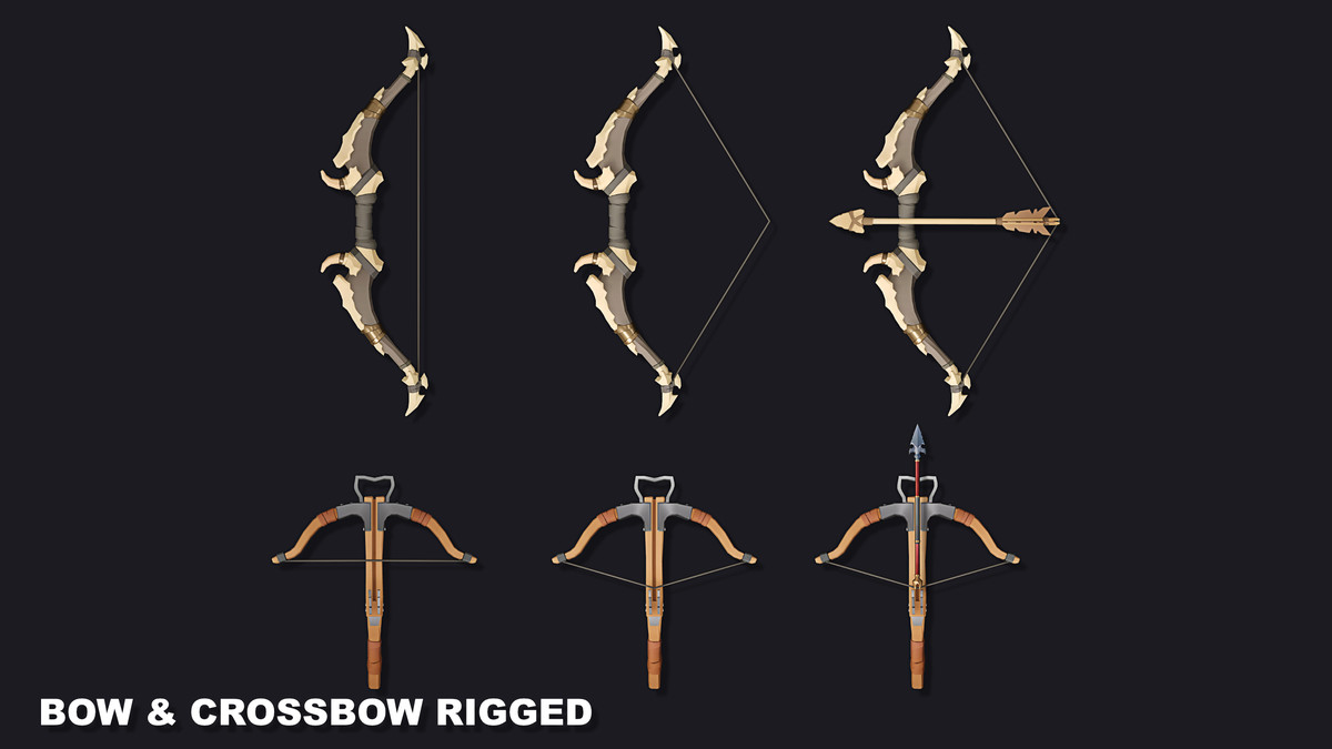 Stylized Desert Fantasy Weapons - Low Poly Asset Pack