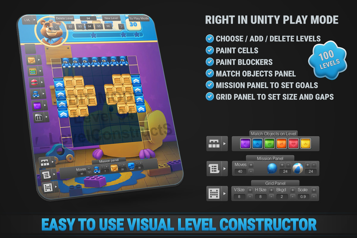 MK Match-2 Blast Kit • Puzzle Game Template
