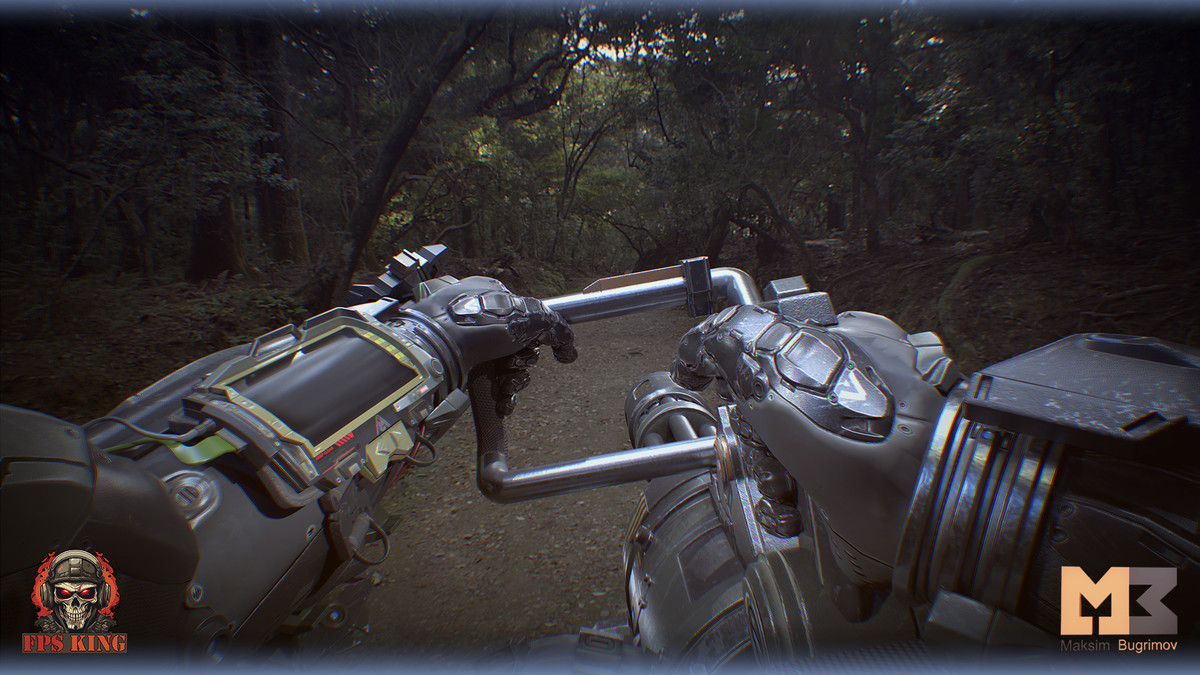 FPS Sci-FI Hands With Gatling