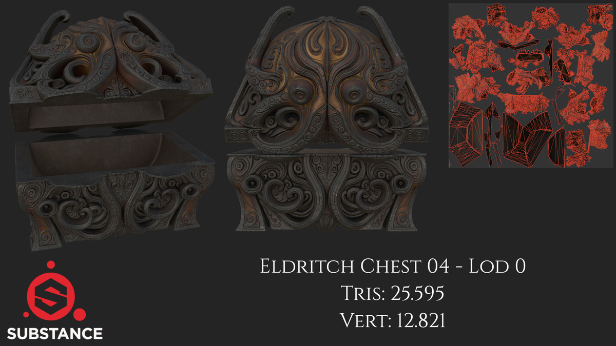 6 Treasure Chests - Eldritch Themed - Dark Fantasy