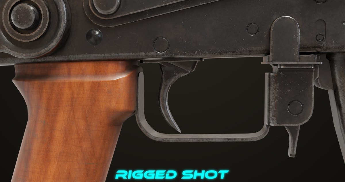 AKMS Light Machine Gun 10 Wood URP HDRP Texture