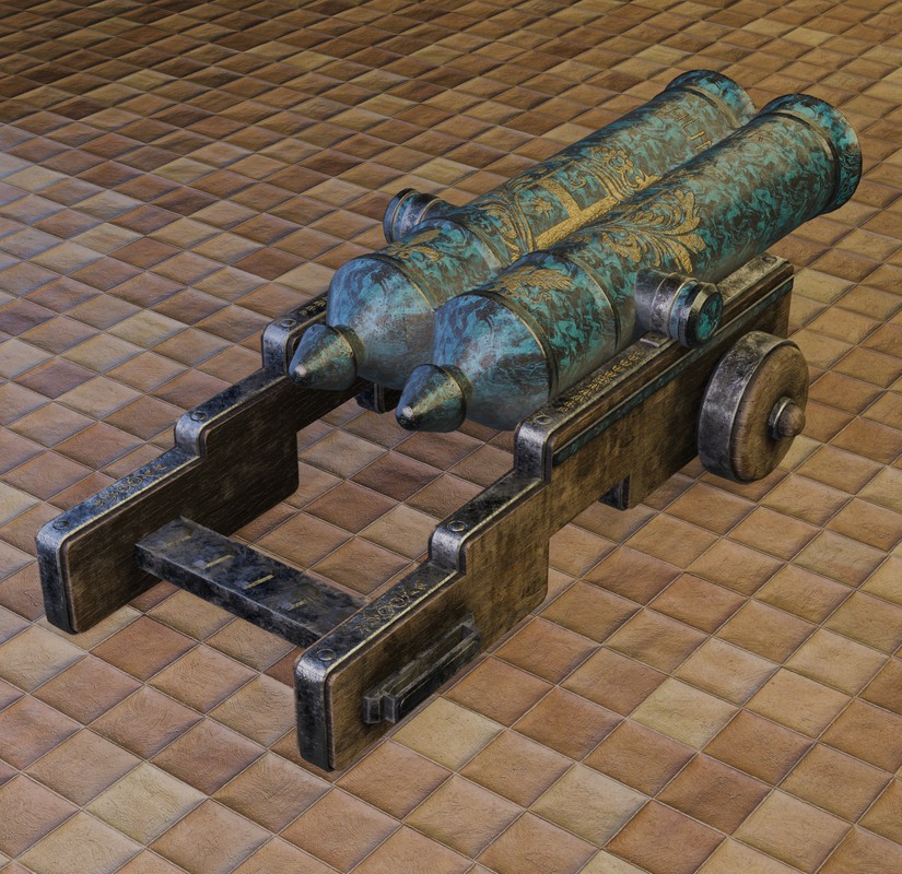 Thunderstrike Double Barrel Ornate Historical Cannon