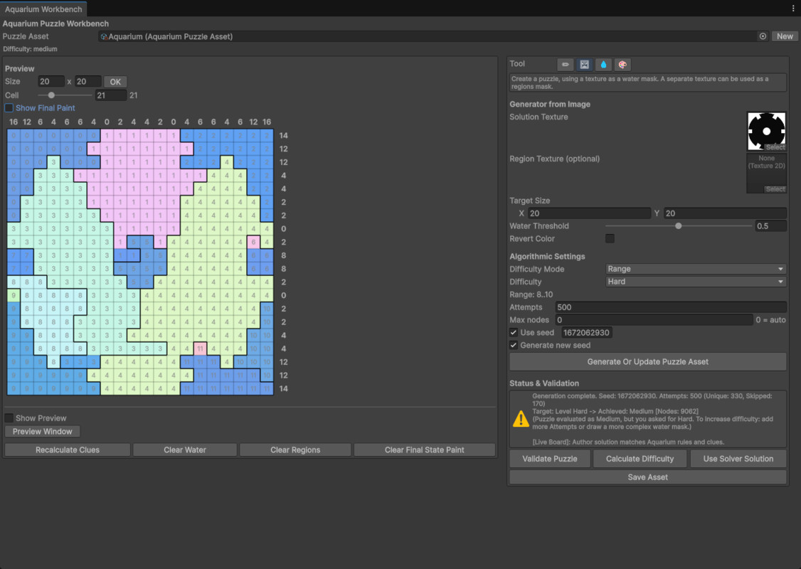 Aquarium Puzzle Engine